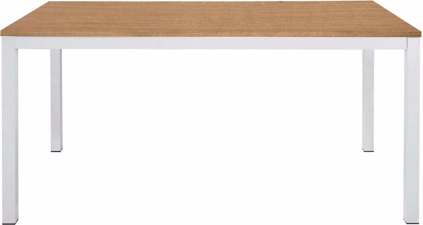 Milani Home - tavolo da pranzo allungabile 110-160 x 70 cm, rovere e bianco, piano in legno nobilitato, struttura in acciaio