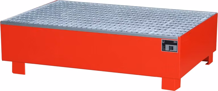 STIER Premium vaschetta di raccolta rossa per fusti da 2x200 litri 1200x800x360 mm
