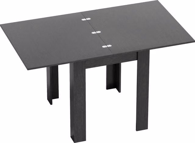 Tavolo da pranzo allungabile HOMCOM in legno e acciaio per 4-6 persone, L: 140 cm, P: 80 cm, H: 77.5 cm, Nero