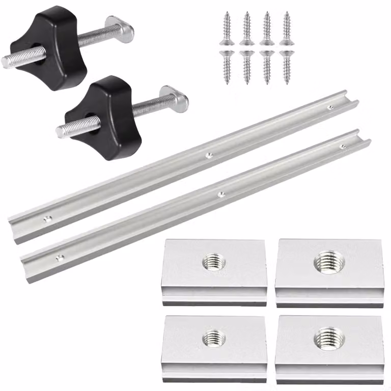 Guida universale da 500 mm - Set di binari a T - Alluminio - Utensile per la lavorazione del legno - Resistente alla corrosione - Include viti