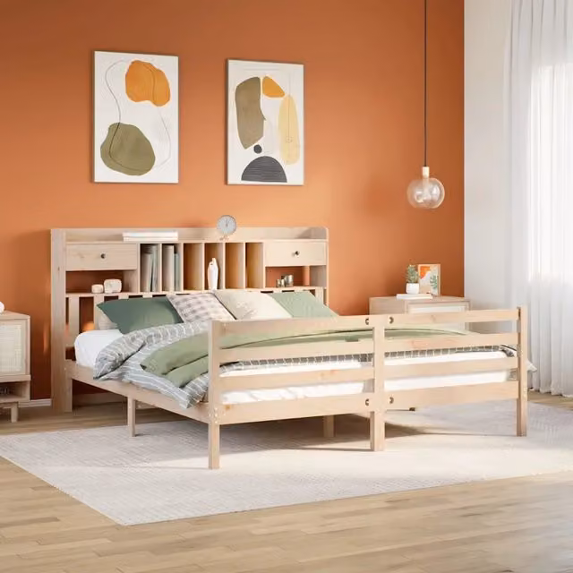 Letto Libreria senza Materasso 180x200 cm in Legno di Pino 3321944