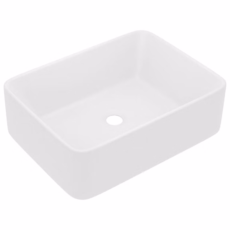 Lavandino Luxury Bianco Opaco 41x30x12 cm in Vetroceramica