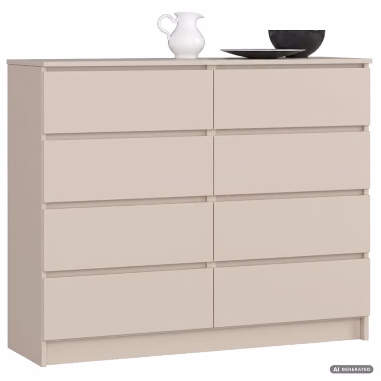 Comò K120 Cashmere 120 cm 8 cassetti 120x40x99 cm