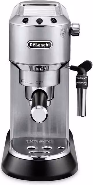 Macchina da Caffè Espresso e Cappuccino Semi-automatica De'Longhi Dedica EC685.M, Argento, con Sistema Thermoblock, Compatibile con Caffè Macinato o Cialde E.S.E., Serbatoio da 1.1 l, 1350 W, 15 bar – 2