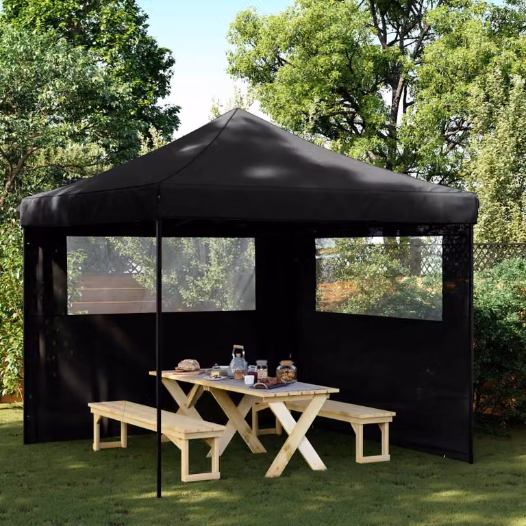 Tenda Party vidaXL in tessuto Oxford e PVC, Nero e Bianco, L/P/H: 292 x 292 x 315 cm