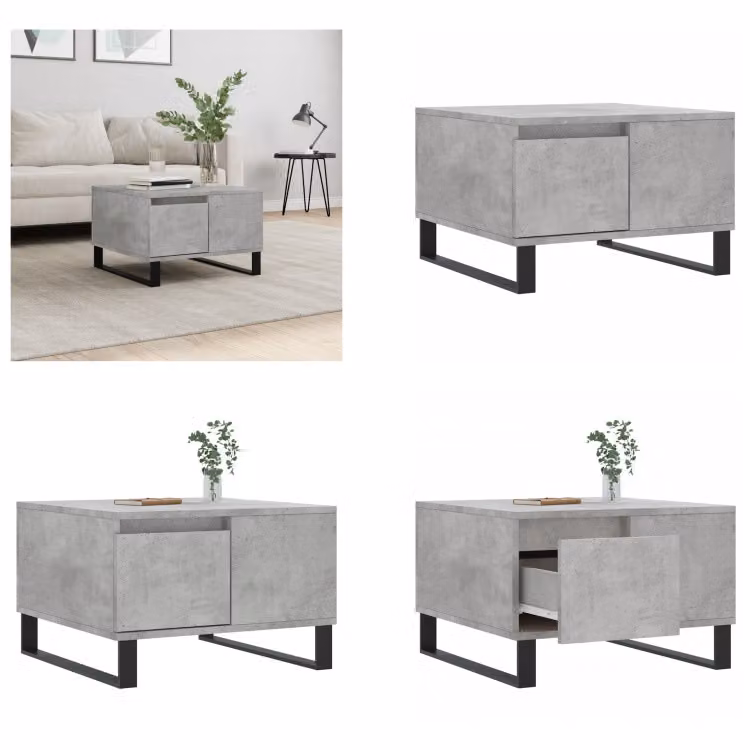 vidaXL Tavolino da caffè grigio cemento 55x55x36,5 cm Materiale a base di legno - Tavolino da caffè - Tavolino - Tavolino - Tavolino da divano