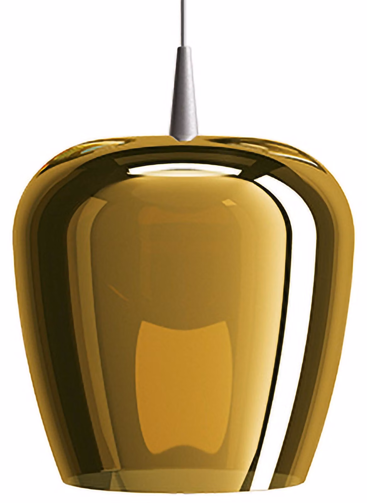 Zafferano Lampada a sospensione Bilia 230V LED 8W in vetro borosilicato soffiato finitura Oro Antico, design a campana moderno, diametro 27 cm