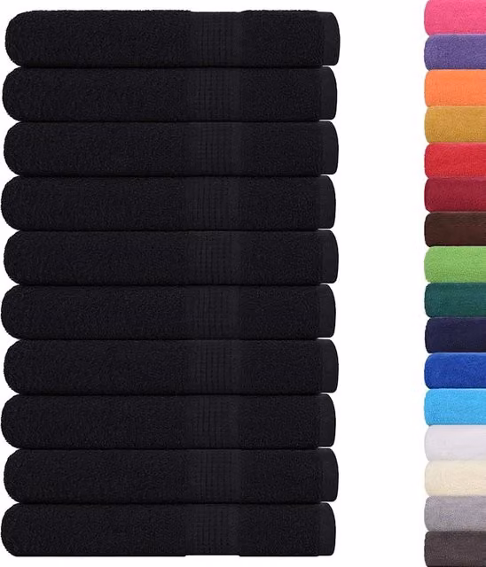 Asciugamani per sauna FROGN 10 pezzi Nero 80x200 cm 360 g/m2