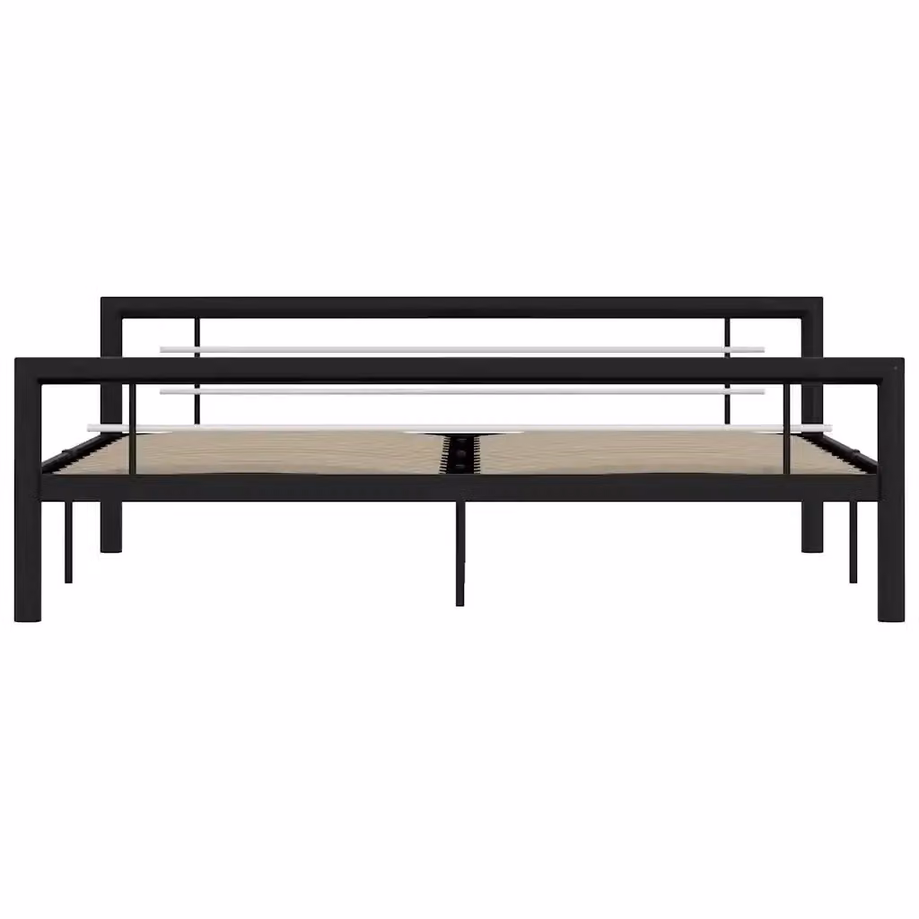 Giroletto vidaXL in metallo bianco e nero con doghe fisse L/P: 180 x 200 cm – 2