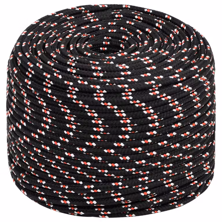Corda multiuso vidaXL in plastica rivestita Nero e Rosso, Lunghezza: 50 m, Diametro: 8 mm