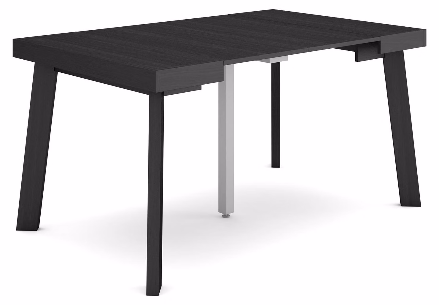Tavolo da pranzo allungabile, con piano da 140 cm, colore nero, per 6 persone
