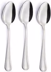 Set di 3 cucchiai da tavola Impero in acciaio inox 18/10 color argento cromo lucido, lunghezza: 20,5 cm