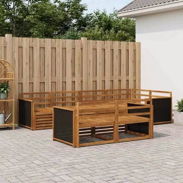Set di divani da esterno 7 pz Naturale 3383462