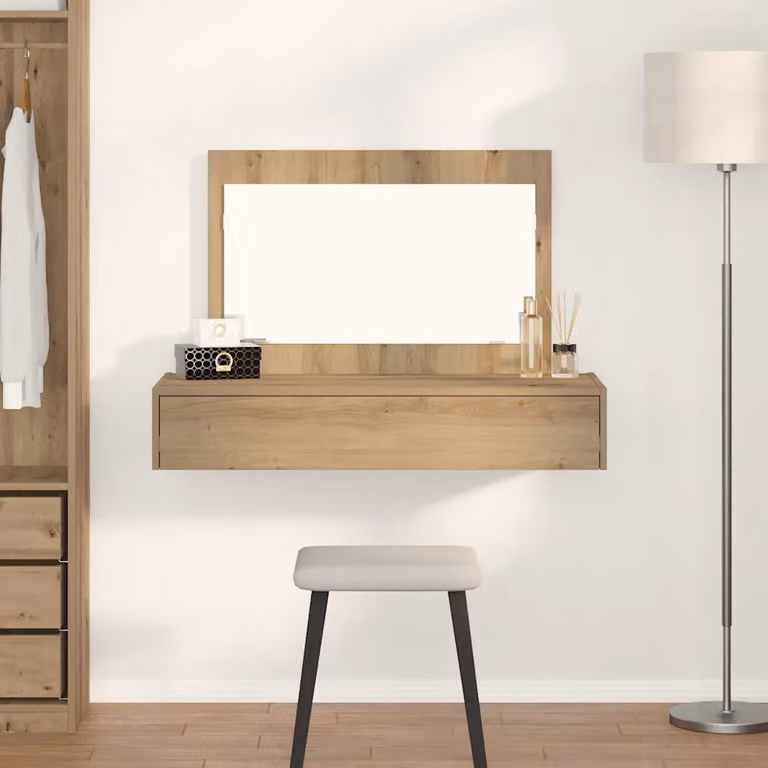 vidaXL Tavolo da Trucco Moderno in Legno Marrone L: 100 cm, P: 40 cm, H: 70 cm