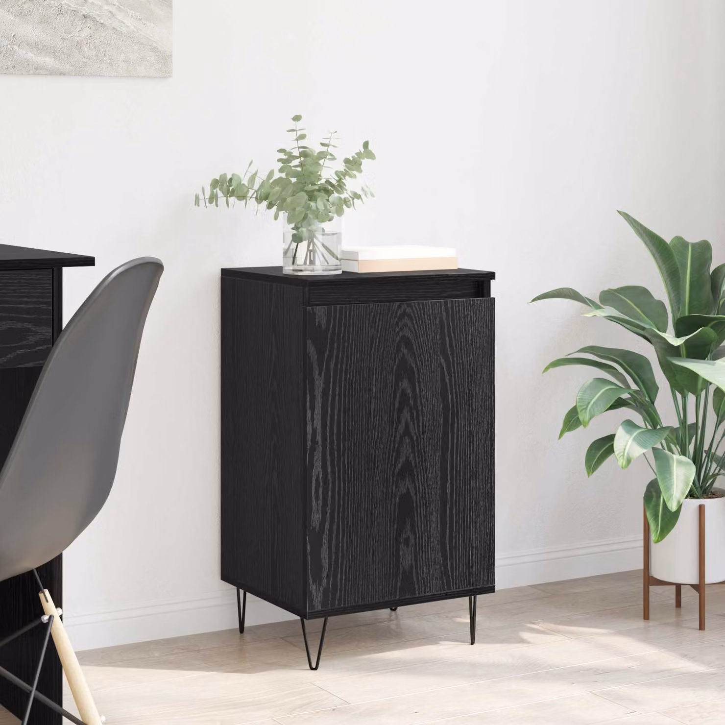 Credenza moderna vidaXL in legno MDF nero per soggiorno e sala da pranzo L/P/H: 40 x 35 x 70 cm