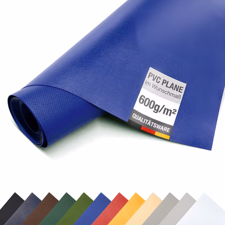 Telone in PVC per camion 600 g/m² al metro telone opaco (blu, 2,5 m x 6 m)