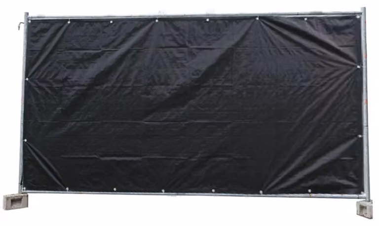 Telo per Recinzione Cantiere Nero, 10 pz, 160g/m², 1,76m x 3,41m
