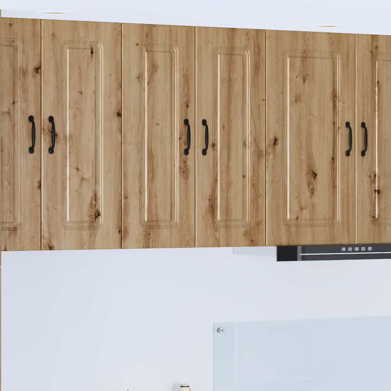 Pensile da cucina moderno vidaXL Kalmar in legno rovere marrone con ante a battente e ripiani interni L: 60 cm, H: 80 cm, P: 31 cm