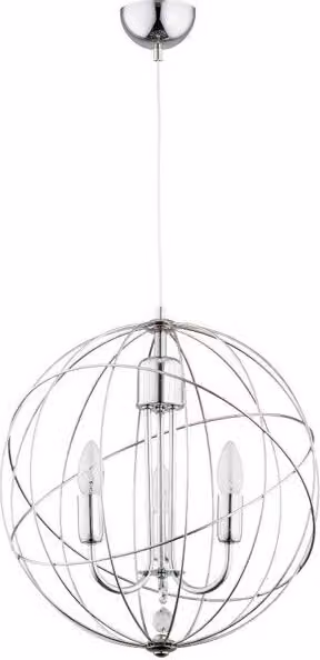 Lampada a sospensione decorativa a candela cromata PIKO 3xE14 10W ALF62021 Alfa