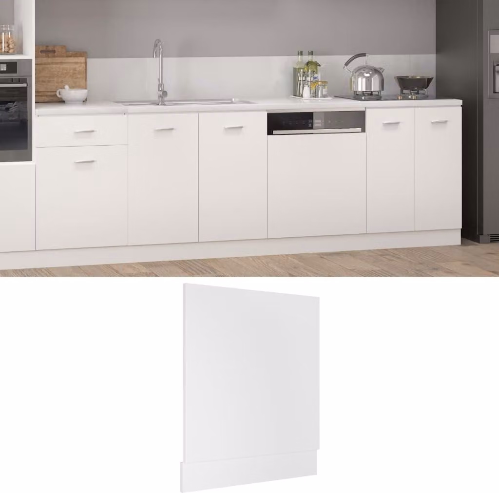 The Living Store Pannello per lavastoviglie Bianco 59,5x3x67 cm Materiale a base di legno