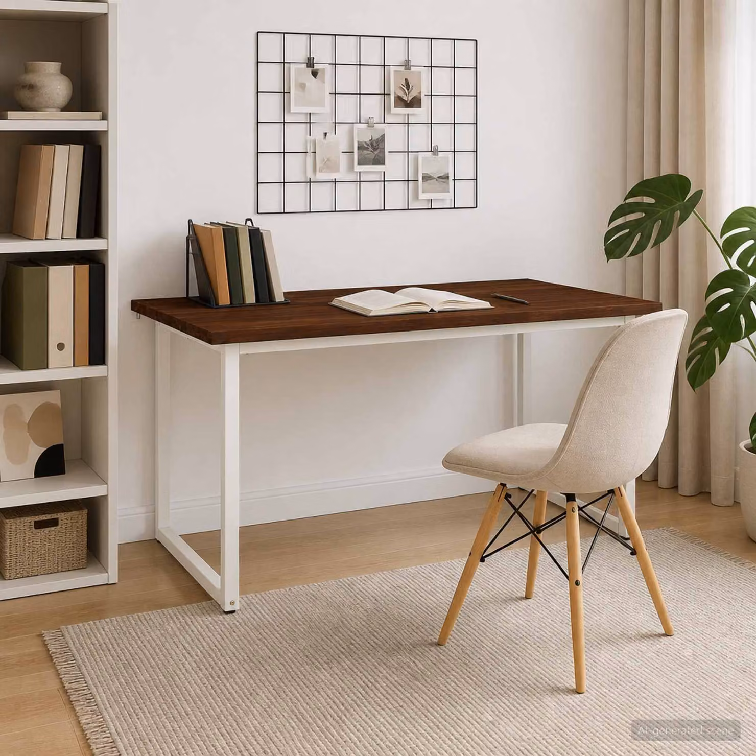 vidaXL Tavolo da pranzo moderno in legno di acacia L: 160 cm, P: 70 cm, H: 75 cm, Marrone e Bianco