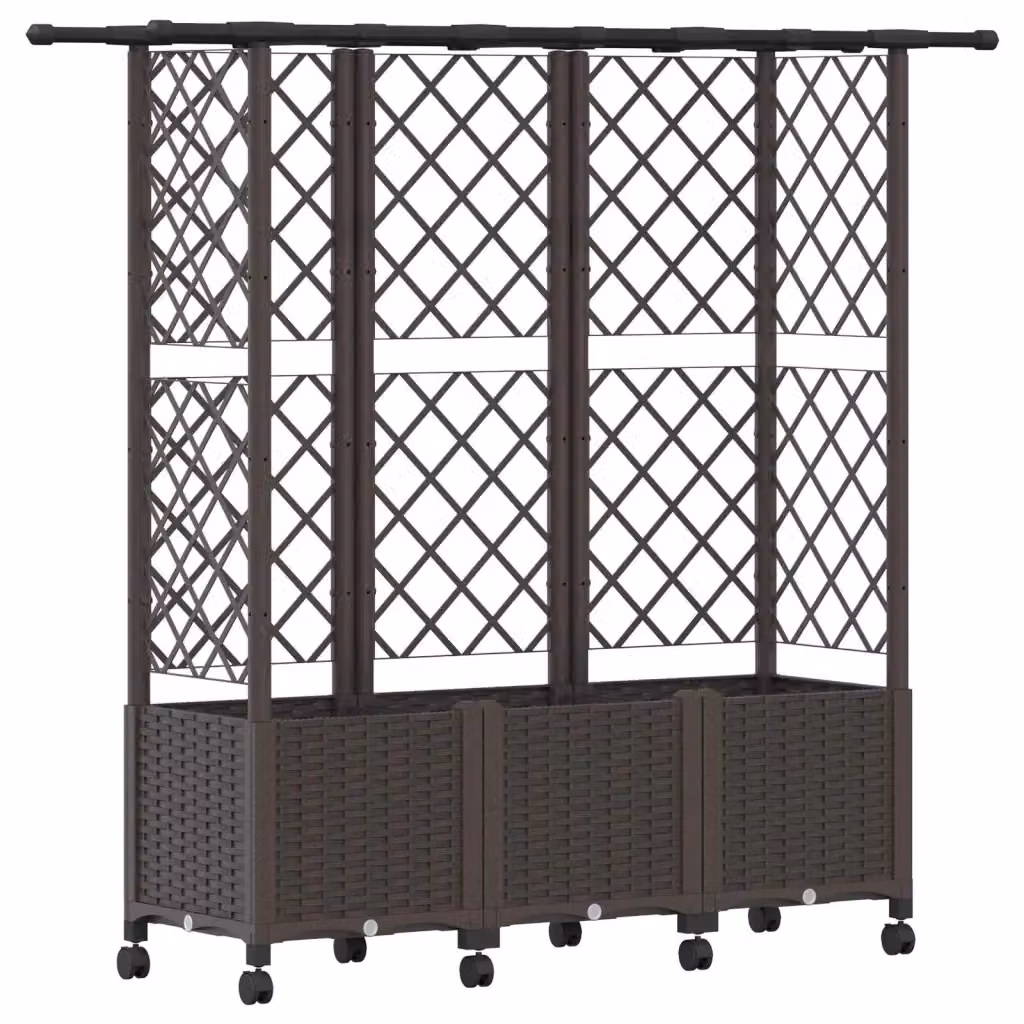 Letto rialzato con griglia e tetto vidaXL marrone L: 163,5 cm, P: 40 cm, H: 142 cm – 2