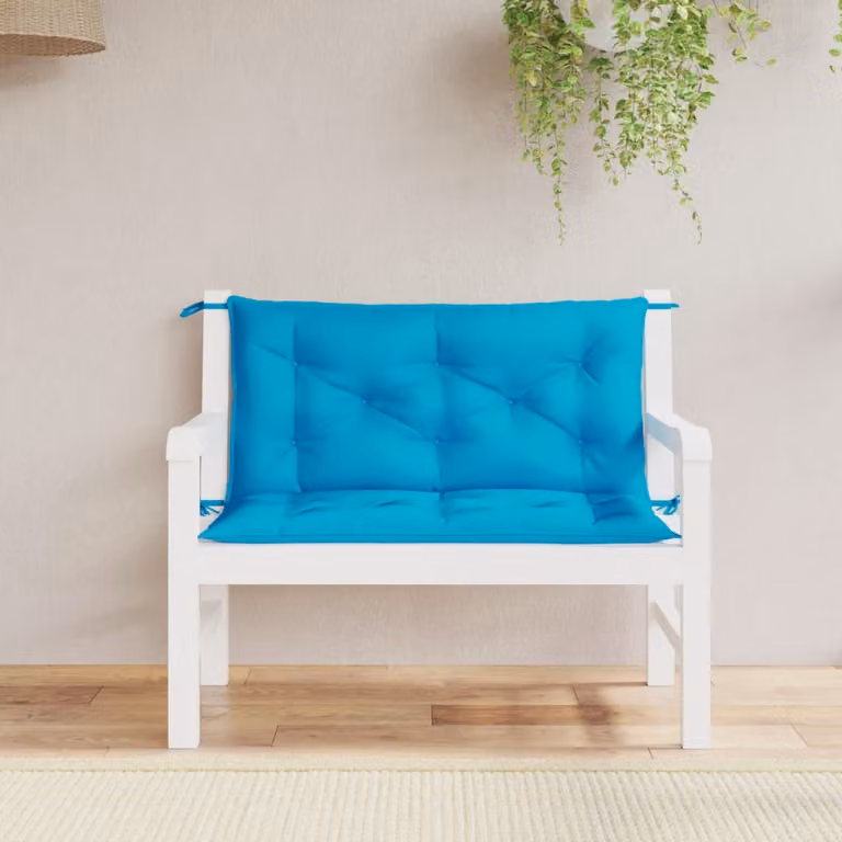 Set di 2 cuscini per panca vidaXL blu in tessuto Oxford idrorepellente e traspirante L/P/H: 100 x 50 x 7 cm