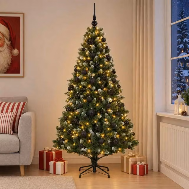 Albero di Natale Artificiale con Palline 180 cm 300 LED 3461332