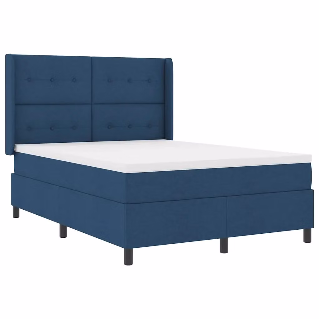 Letto a molle con illuminazione LED e materasso vidaXL in tessuto blu L/P: 140 x 200 cm – 2