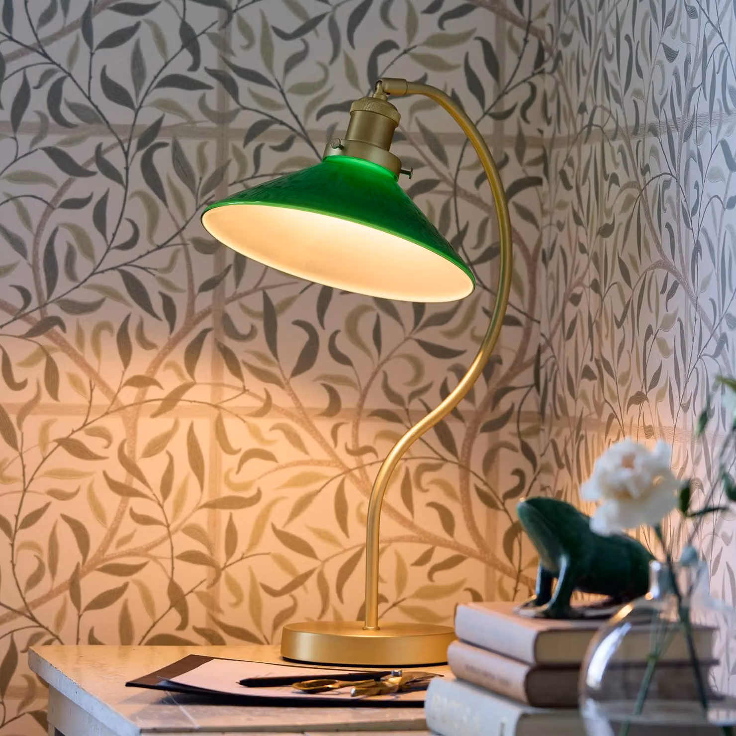 PR Home Lampada da tavolo Axel, Verde, Soggiorno / Sala da pranzo, Vetro, Vintage, Lampada da tavolo