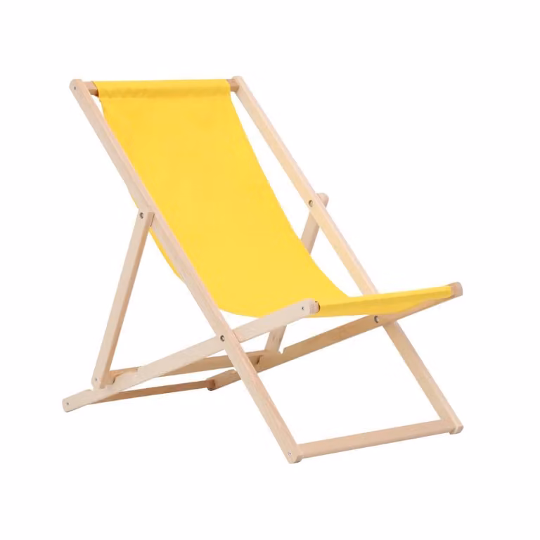 Sdraio pieghevole in legno giallo - sedia pieghevole, sdraio pieghevole, sedia da sole, sedia da spiaggia, sedia pieghevole in legno, sedia da sole