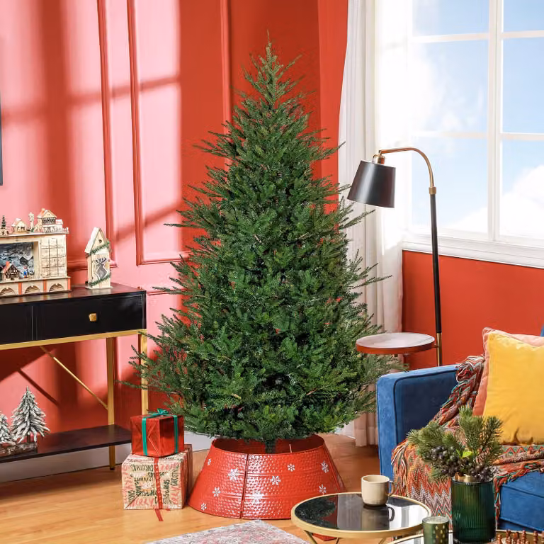 Albero di Natale artificiale - Albero artificiale - Albero finto - Abete - Altezza: 183 cm - Materiale plastico ignifugo