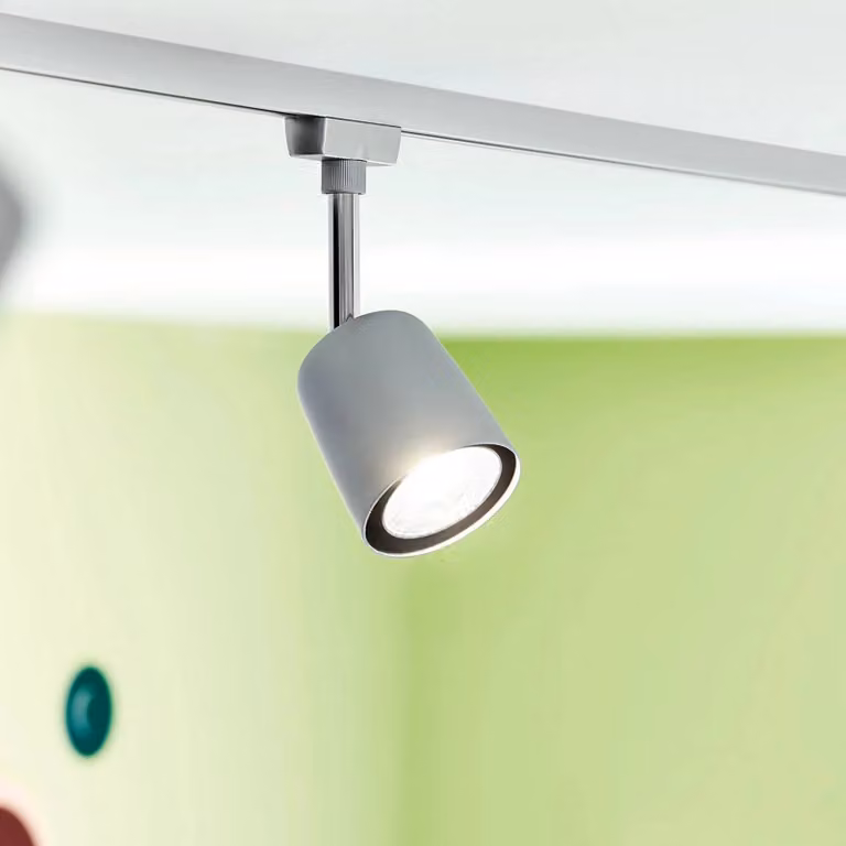 Paulmann URail Cover Spot, cromo opaco Cover, dimmerabile, Alluminio / Grigio / Zincato, Soggiorno / Sala da pranzo, Metallo