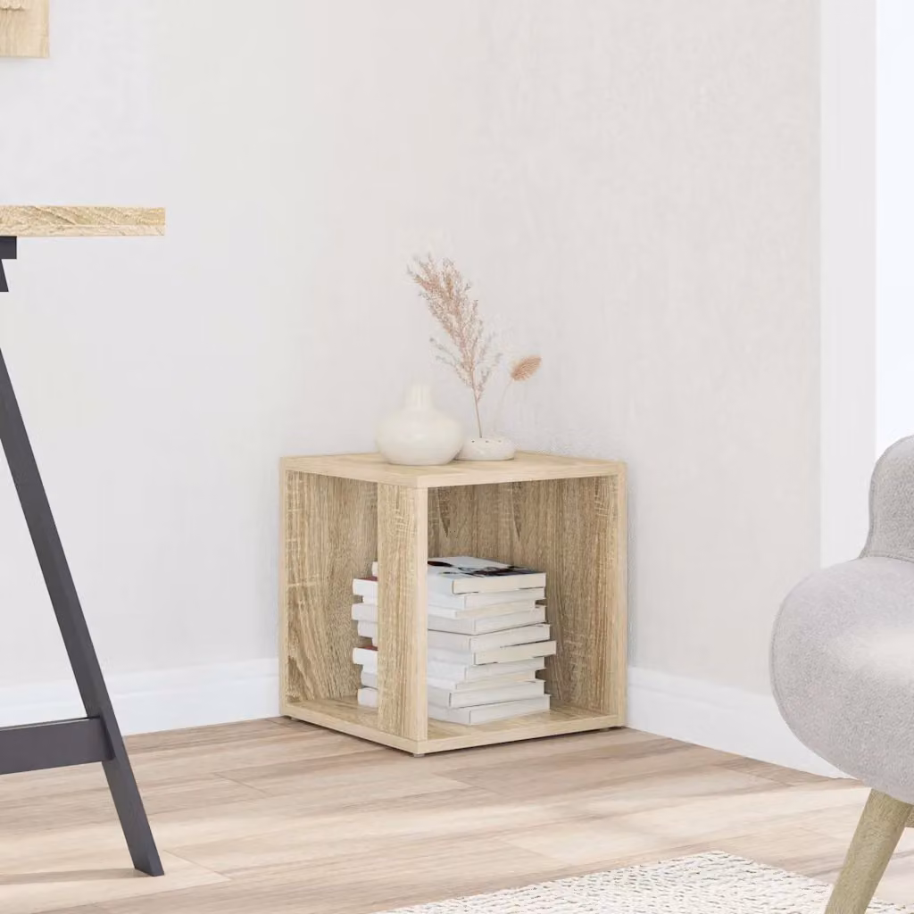 Tavolino da angolo vidaXL in legno composito Rovere Sonoma, L/P/H: 33 x 33 x 34 cm