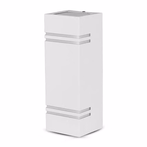 Portafaretto LED da Muro Quadrato 2 GU10 (Max 2x11W) Colore Bianco IP44