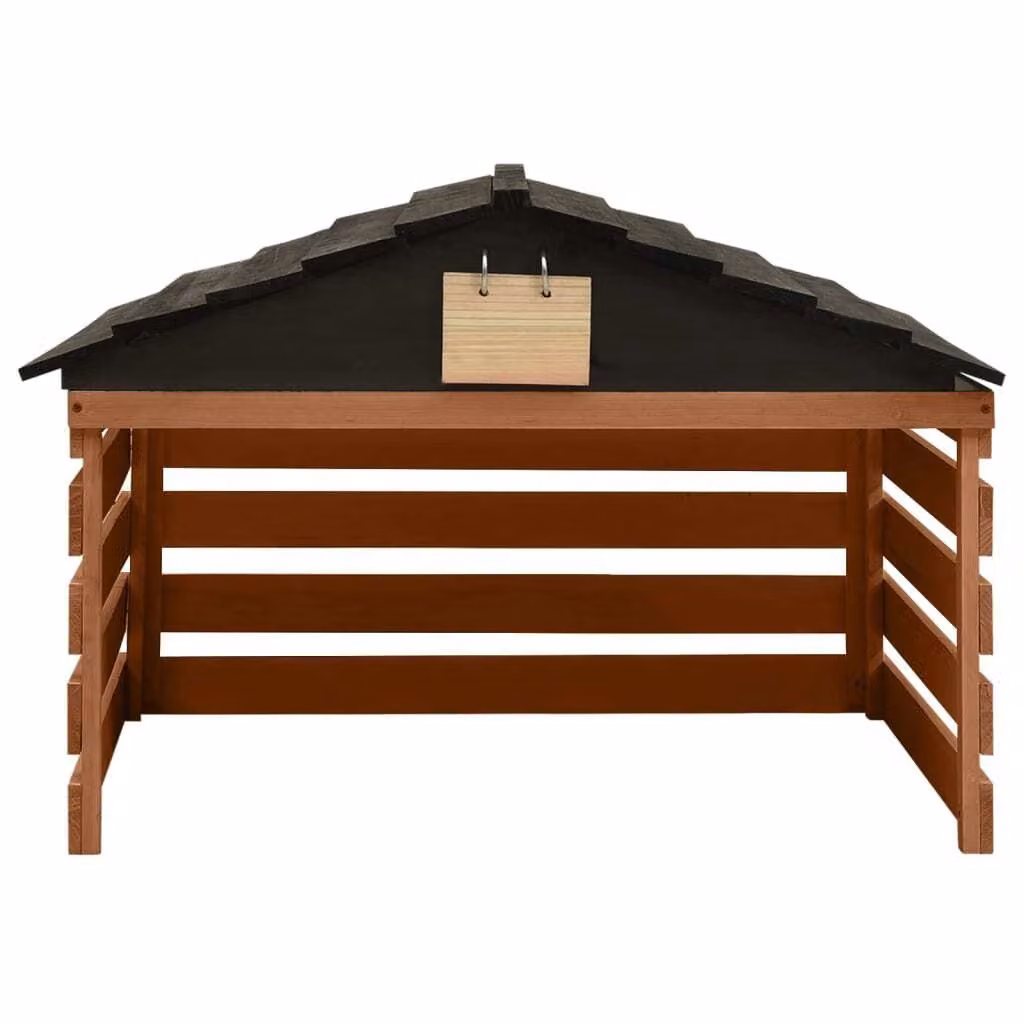 Casetta per Tosaerba Robotizzato Nero Marrone 78x74x54 cm Abete