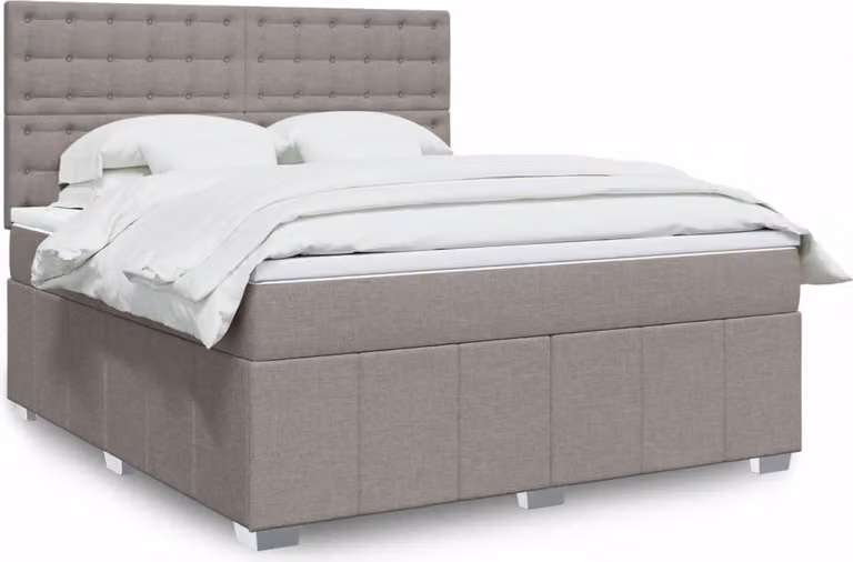 Maison Exclusive - Giroletto a Molle con Materasso Tortora 180x200 cm in Tessuto