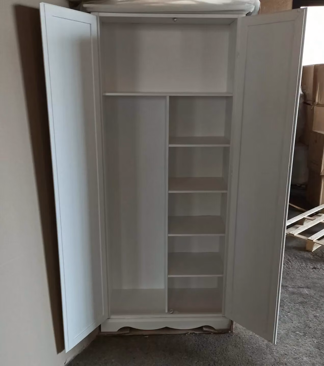 Armadio stipo in legno di pino bianco stile arte povera Mobili 2G L: 87 cm, P: 40 cm, H: 192 cm – 2