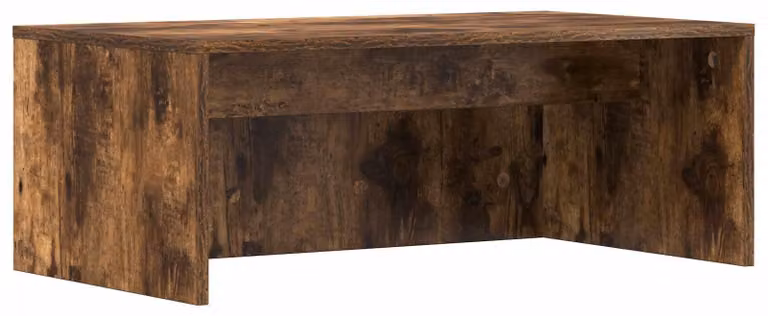 Scrivania a scomparsa in legno di quercia affumicato, ideale per ottimizzare lo spazio