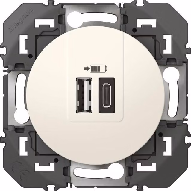 Presa di ricarica USB A e C Dooxie, LEGRAND, bianco