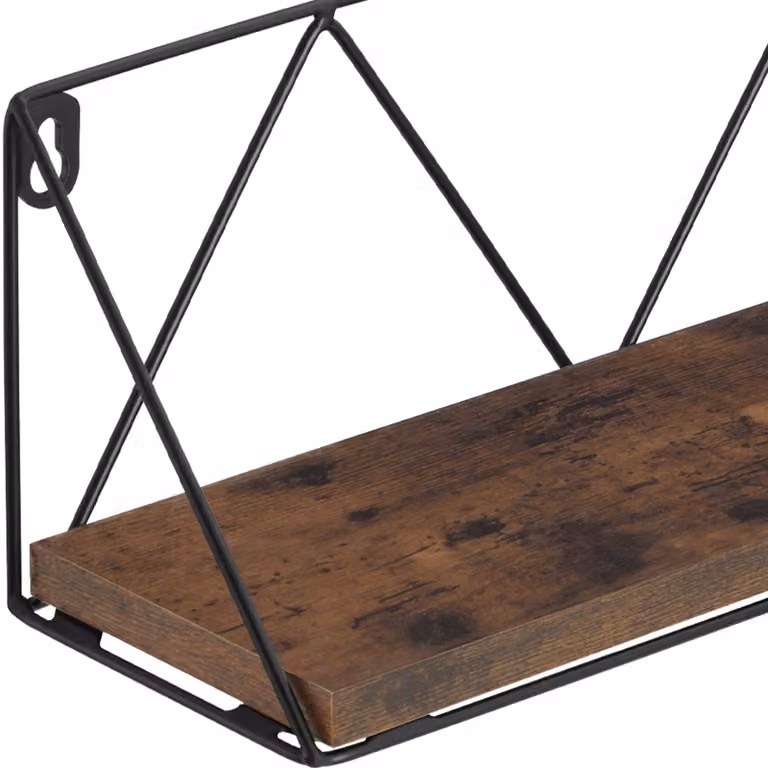 2 mensole sospese Rockport Tectake in legno e metallo stile industriale, colore marrone