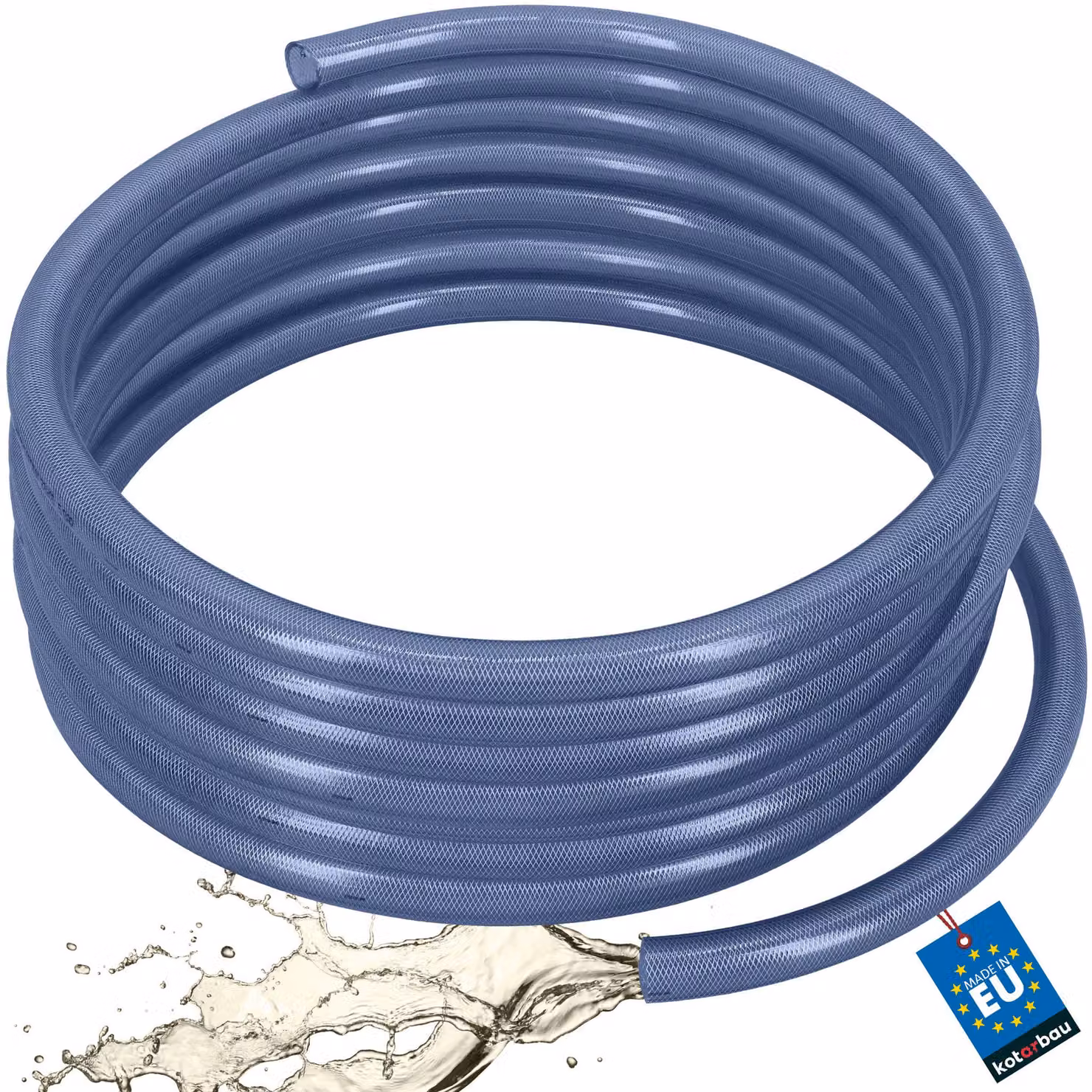 KOTARBAU® Tubo Aria Compressa ø 32 mm / 4,5 mm Tubo Acqua 25 m Tubo Trasparente Flessibile PVC Blu
