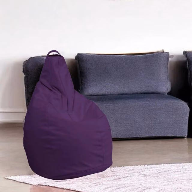 Pouf Boves Talamo Italia, Poltrona sacco multiuso in ecopelle Viola, L 90 x P 90 x H 120 cm – 1