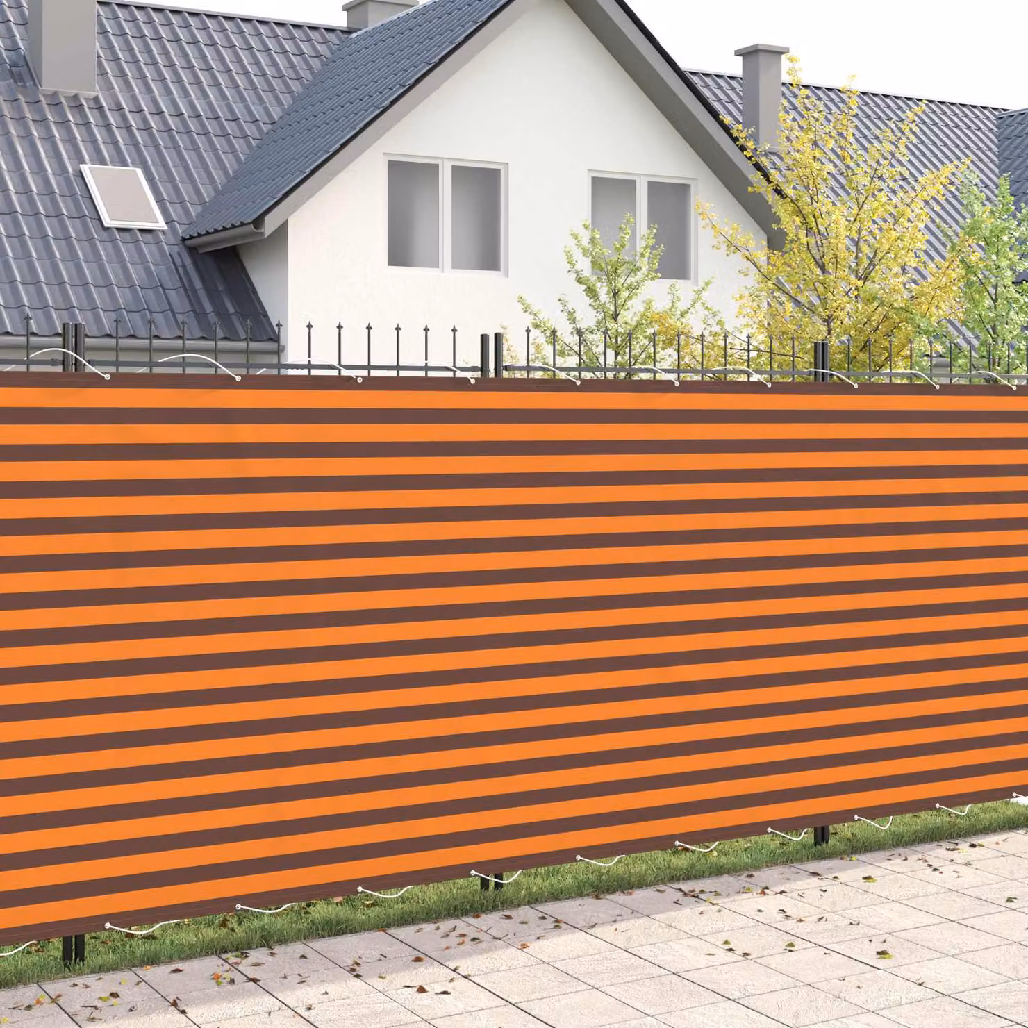 Schermo di privacy per balcone vidaXL in poliestere, disponibile in arancione o marrone, L: 800 cm, H: 180 cm