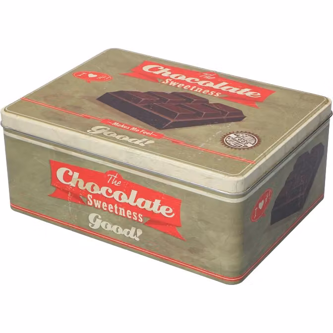 GUSTO CASA Contenitore in Latta Vintage H 9 x L 22 x P 16 cm