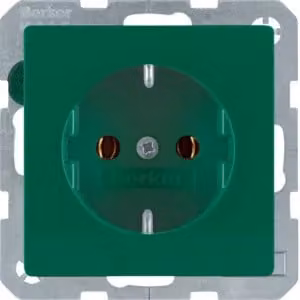 Presa Berker 47436013 SCHUKO verde con Berker Q.1/Q.3