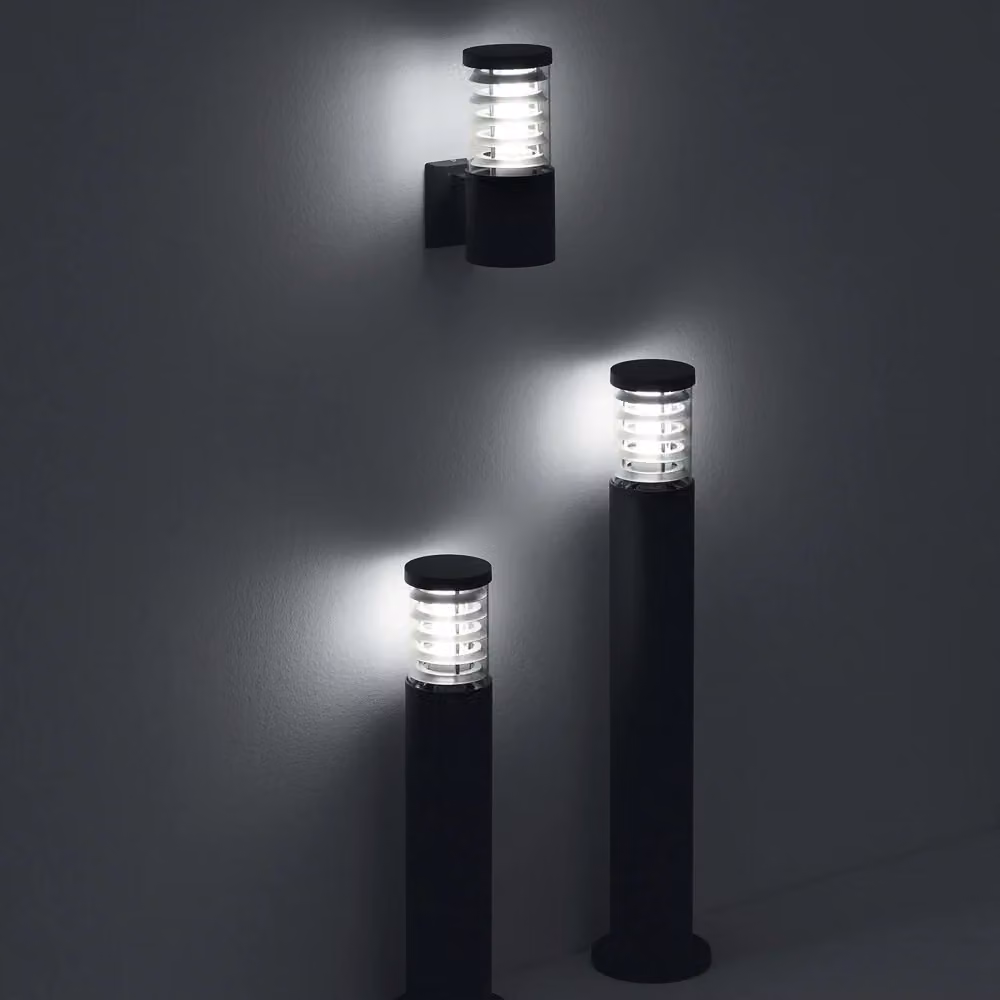 Piantana da esterno moderna IDEAL LUX in alluminio e vetro nero con 1 luce E27, H 80 cm – 2
