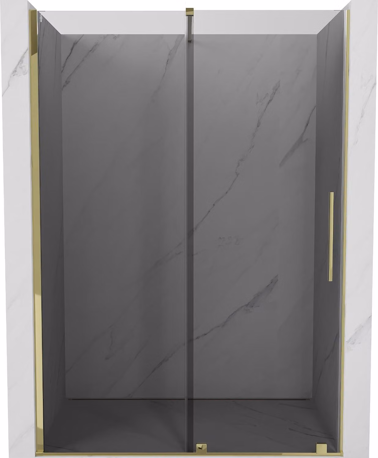 Mexen Velar porte doccia scorrevoli 140 cm, grafite, oro - 871-140-000-41-50