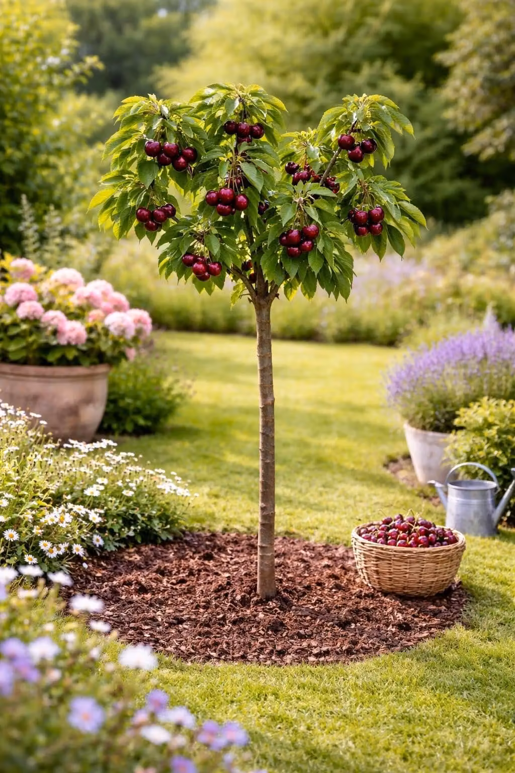 Ciliegio dolce Lapins 100–120 cm – ciliegio autofertile, Prunus avium, molto produttivo, resistente al freddo, ciliegie aromatiche