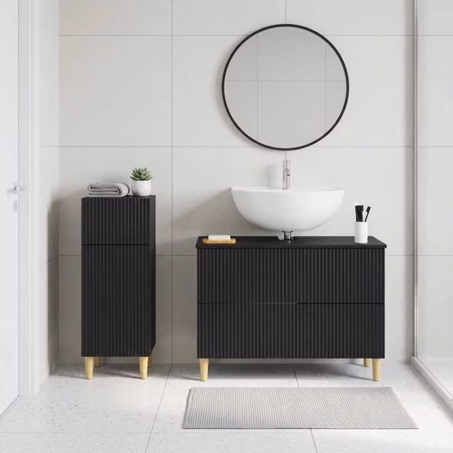 Set di Armadi da Bagno da 2 Pezzi ARNHEM Nero 3417685